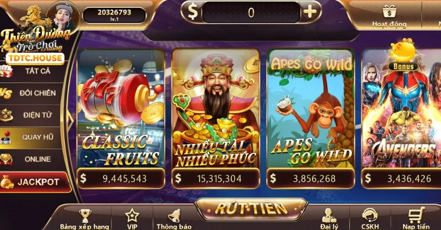 Hình ảnh game nổ hũ tại tt88 với biểu tượng tiền vàng và giải độc đắc